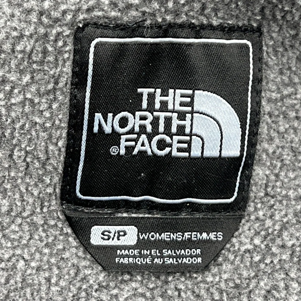 North Face Denali Jacket Womens Small Gray Colorblock Polartec Fleece Full Zip